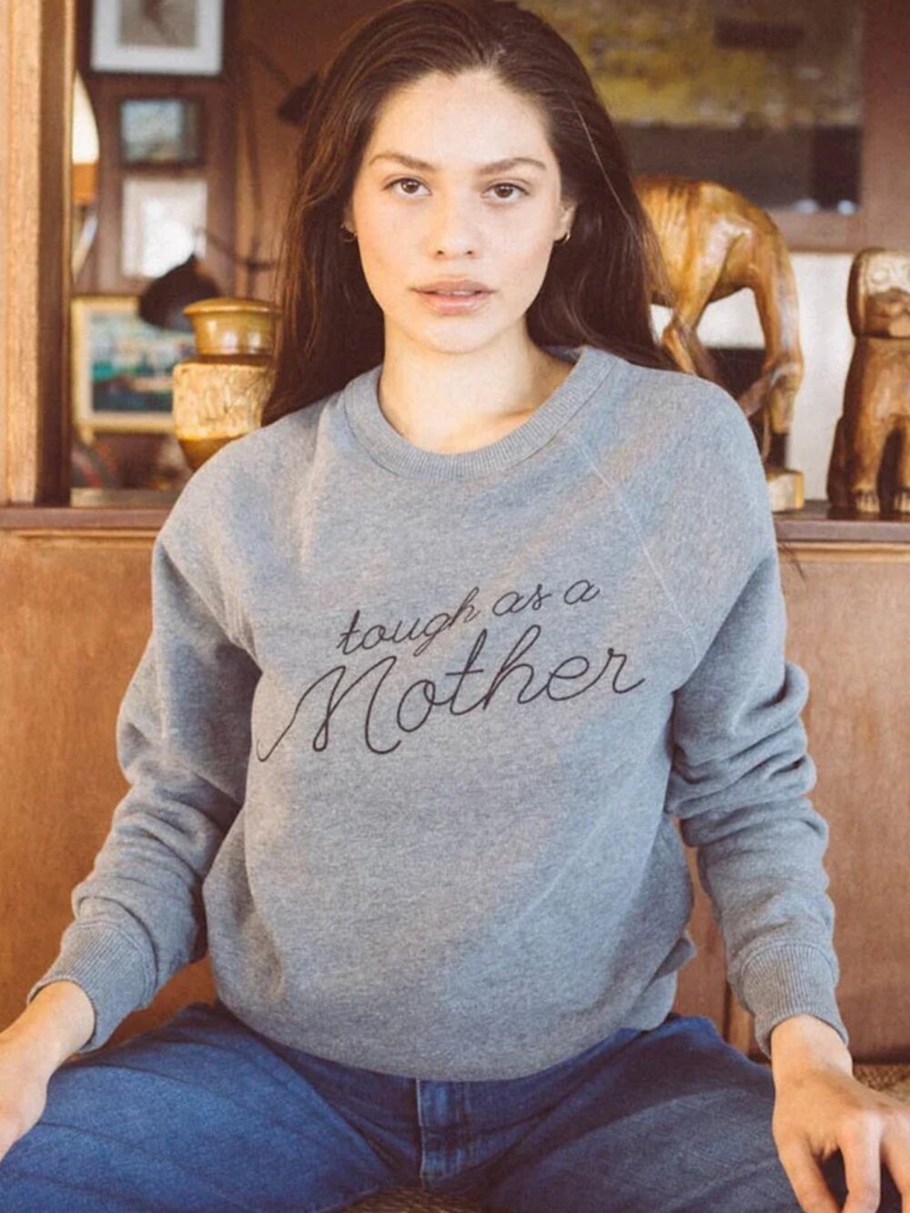 The Bee & The Fox "Tough As A Mother" Gray Sweatshirt Size M